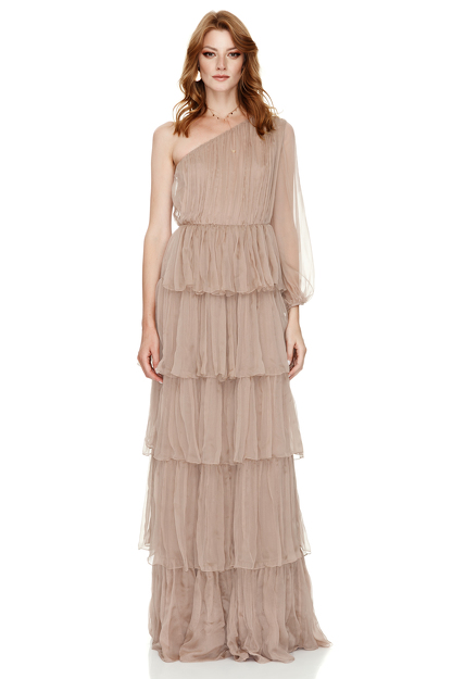 long beige gown