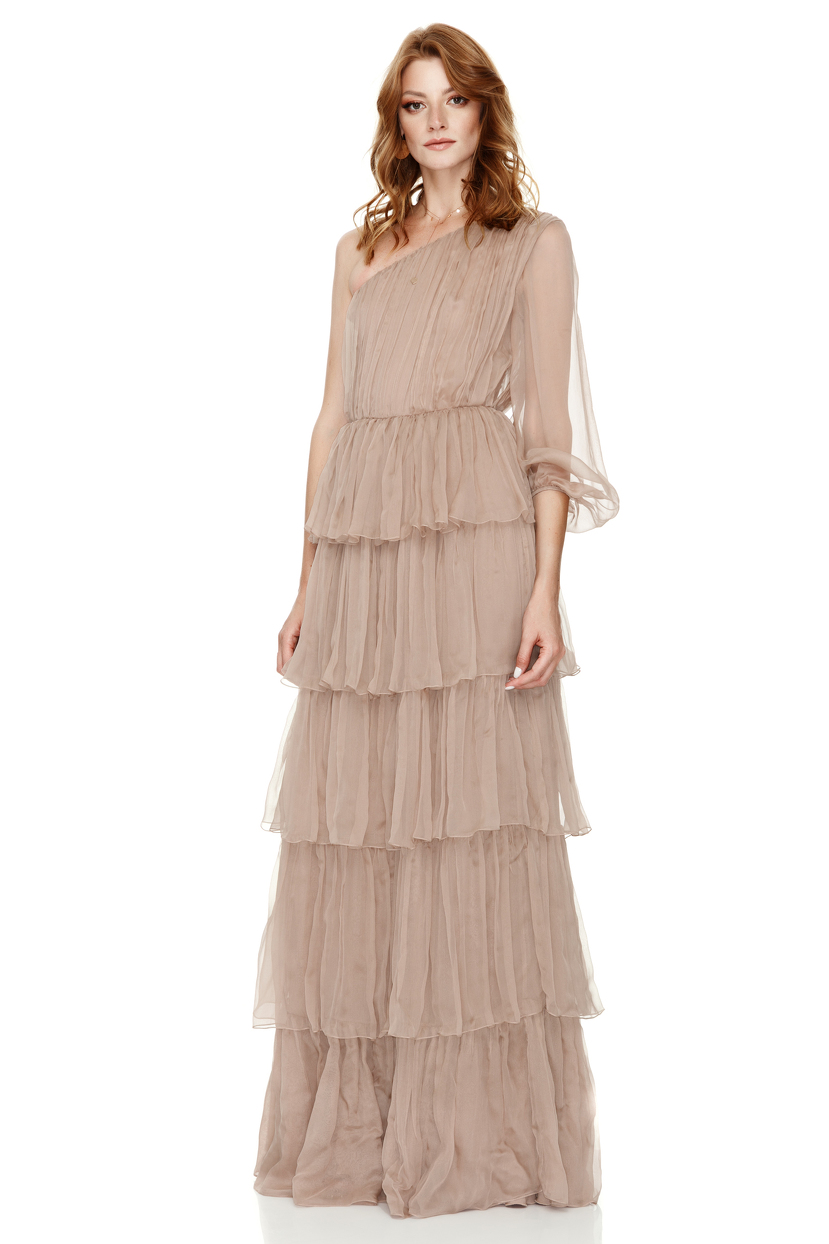 long beige gown