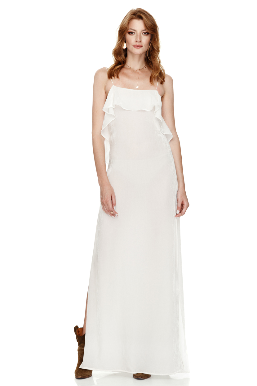 white velvet gown