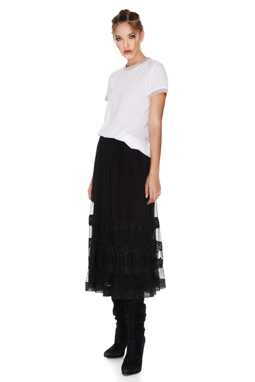 black silk midi