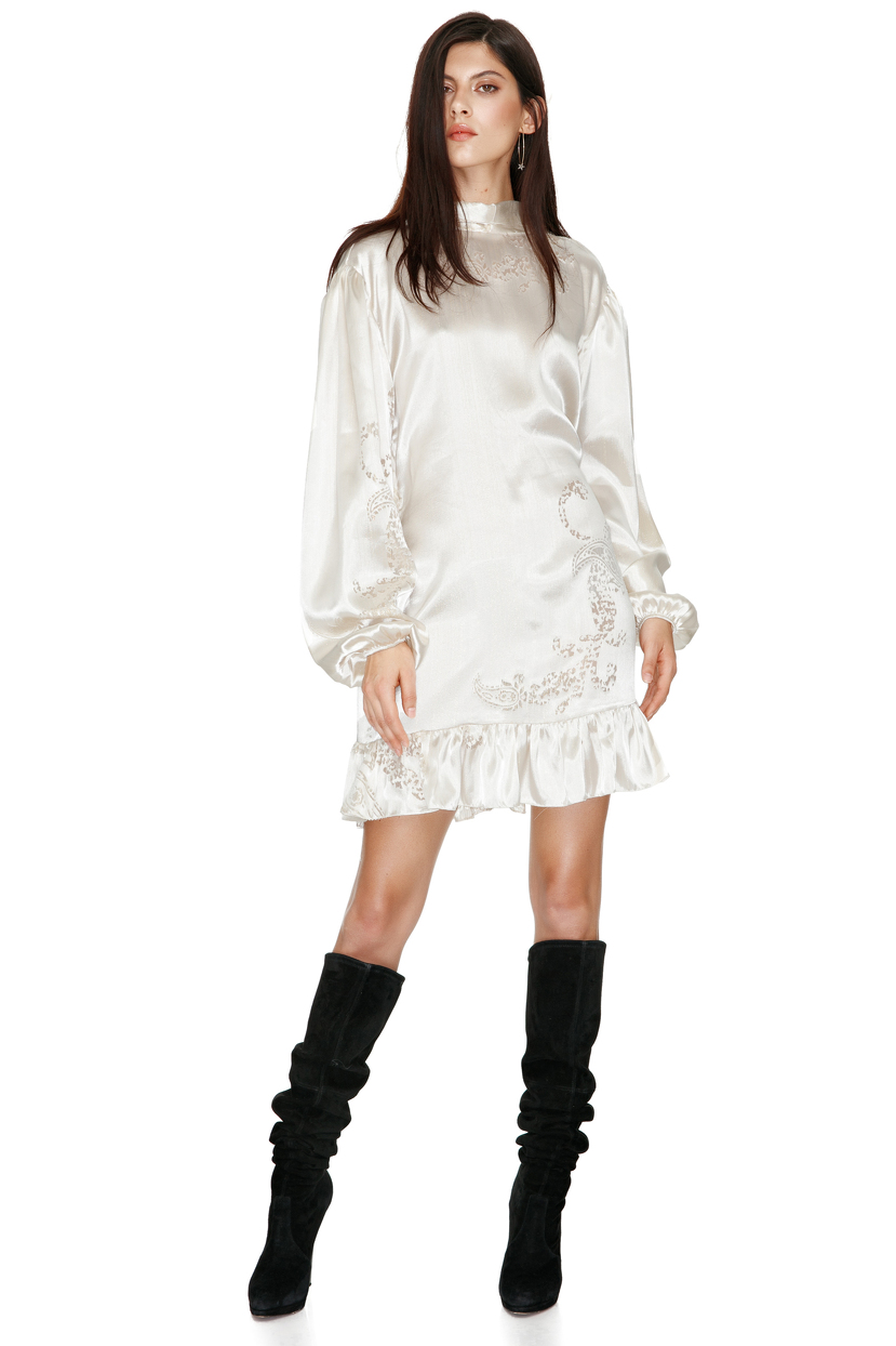 White Backless Silk Mini Dress - PNK Casual