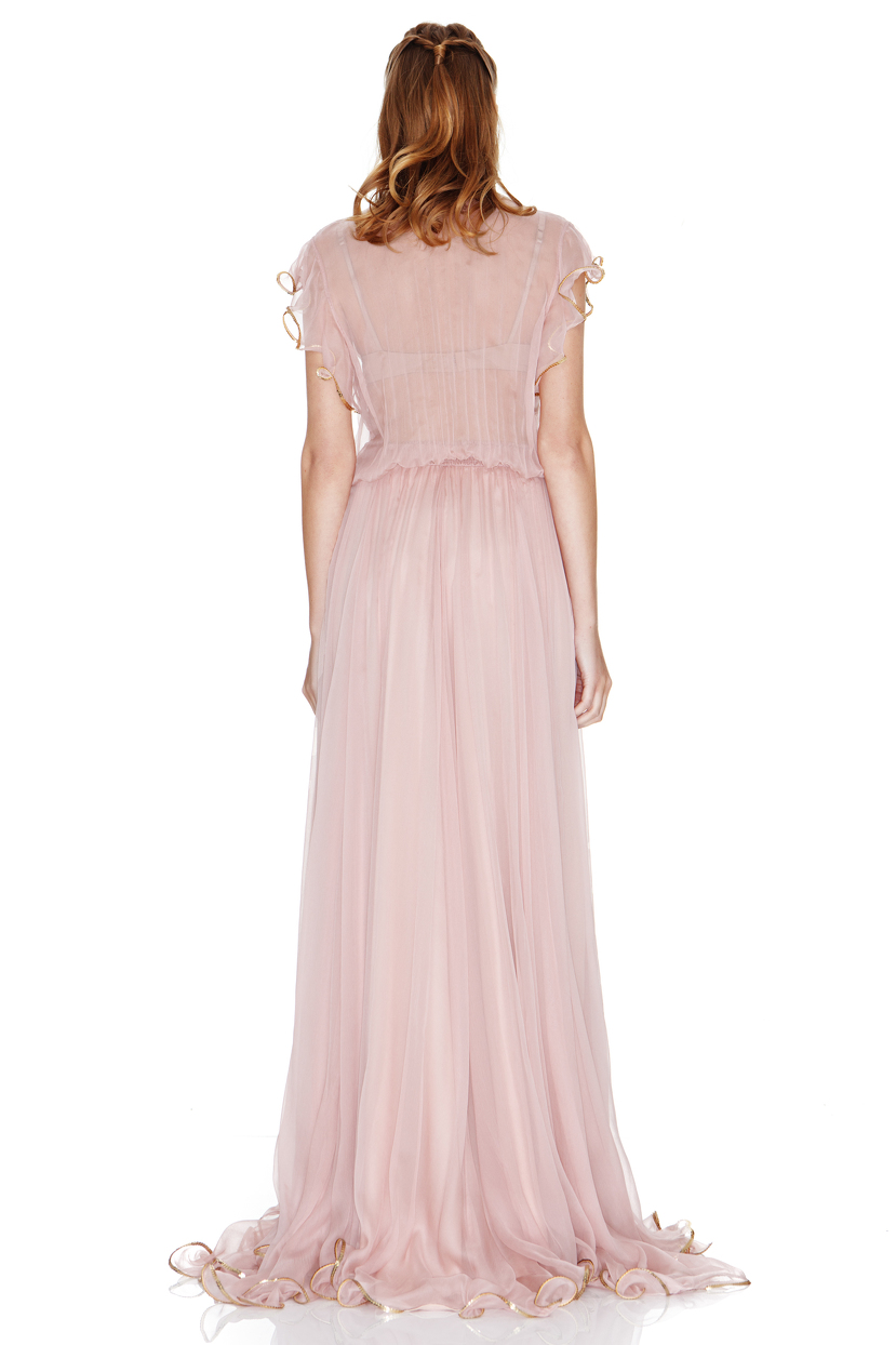 Rose Silk Chiffon Maxi Dress - PNK Casual
