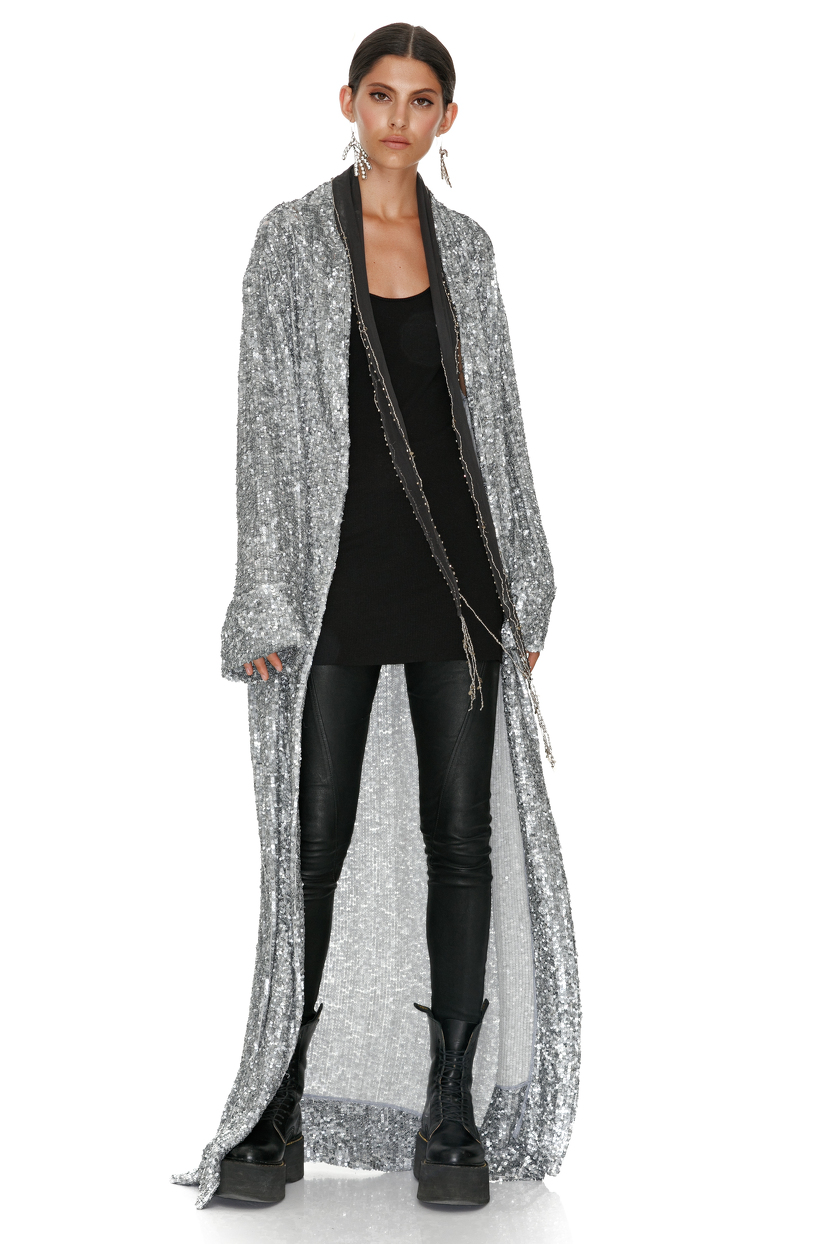 sequin maxi jacket