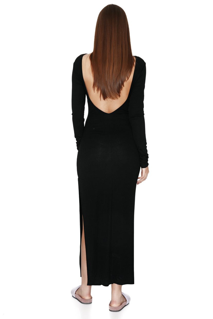 Backless Cotton Rib Dress PNK Casual