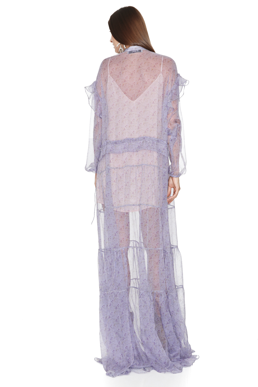 Lavender Silk Ruffled Maxi Dress - PNK Casual