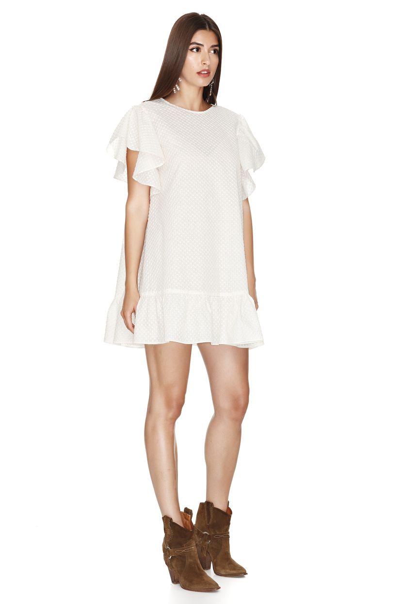 Off White Oversized Mini Dress - PNK Casual