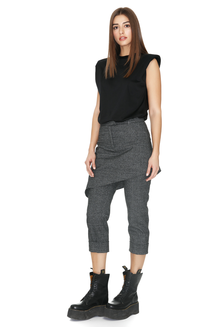 Grey Skirt Layered Pants PNK Casual