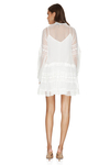 White Silk Chiffon Mini Dress