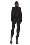 Black Wool Pants With Chain Detail at the Waist