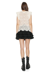 Off-White Cotton Crocheted Lace Blouse