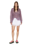 Relaxed Fit Mauve Silk Blouse