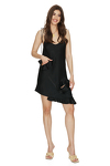 Black Viscose Mini Dress With Adjustable Straps