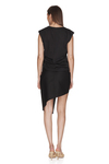 Black Wool Asymmetrical Mini Skirt