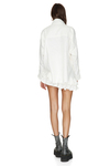 White Cotton Asymmetrical Mini Skirt With Ruffles