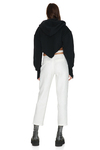 White Cotton Pants With Detail at the Waist