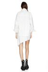White Cotton Asymmetrical Mini Skirt