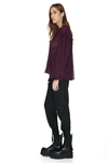 Burgundy Oversized Viscose-Wool Blended Shirt