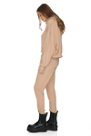 Beige Track Pants With Elasticated Waistband