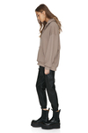 Brown Cotton Oversized Long Hoodie