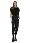 Draped Black Viscose Top