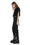 Draped Black Viscose Top