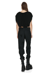 Draped Black Viscose Top