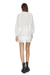 White Cotton Mini Dress With Crochet Hem