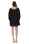 Black Cotton Oversized Dress With Crochet Hem