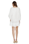 White Cotton Oversized Dress With Crochet Hem