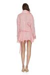 Asymmetrical Pink Linen Mini Skirt