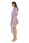 Asymmetrical Purple Linen Mini Dress