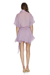 Asymmetrical Purple Linen Mini Dress