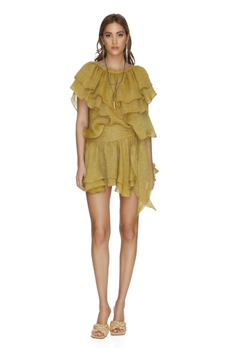 Yellow Linen Backless Top - PNK Casual