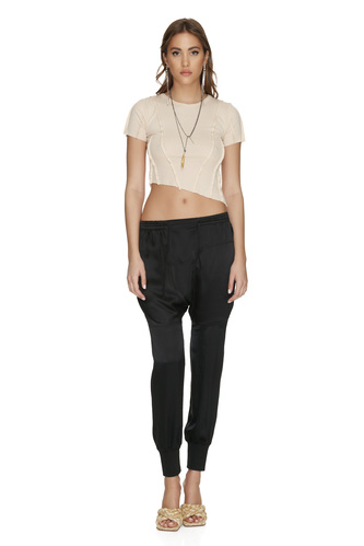 Beige Mini Top With Front Details - PNK Casual