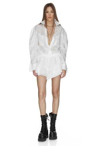 Off-White Linen Shorts - PNK Casual