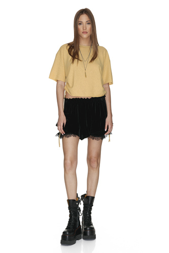 Yellow Cotton Top With Side Detail - PNK Casual