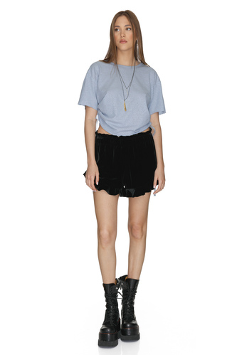 Blue Cotton Top With Side Detail - PNK Casual