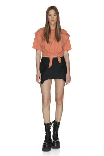 Orange Cotton Top With Front Detail - PNK Casual