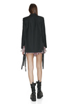 Black Cutout Linen Blazer