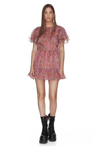 Printed Silk Chiffon Mini Dress - PNK Casual