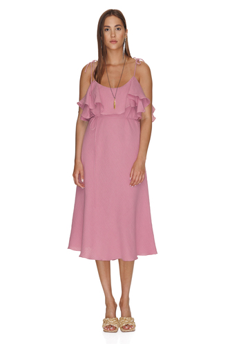 Backless Pink Cotton Midi Dress - PNK Casual