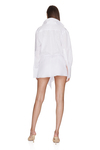 White Linen Mini Dress With Front Detail