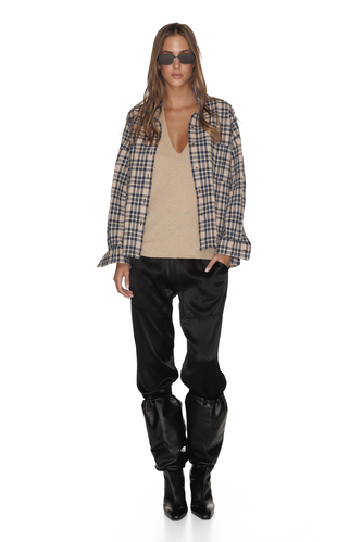 Bleumarin Checkered Oversized Shirt - PNK Casual