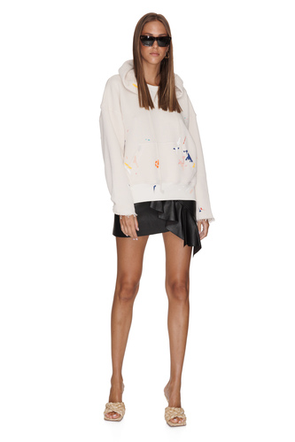 Off-White Handmade Painted Oversized Sweatshirt - PNK Casual