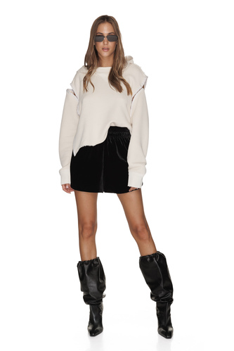 Off-White Mini Hoodie With Side Details - PNK Casual