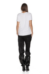Black Viscose Track Pants With Elasticated Cotton Hem
