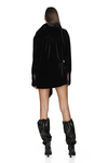 Black Velvet Mini Dress With Front Detail