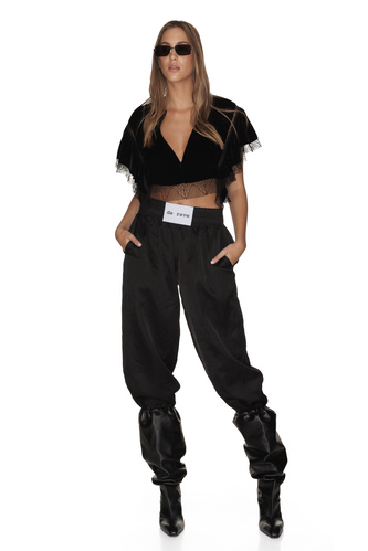 Black Pants With Front Detail - PNK Casual