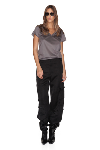 Black Pants With Side Pockets Detail - PNK Casual