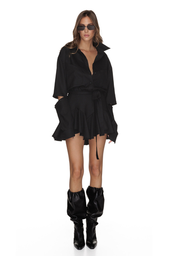 Black Wool Cutout Dress - PNK Casual